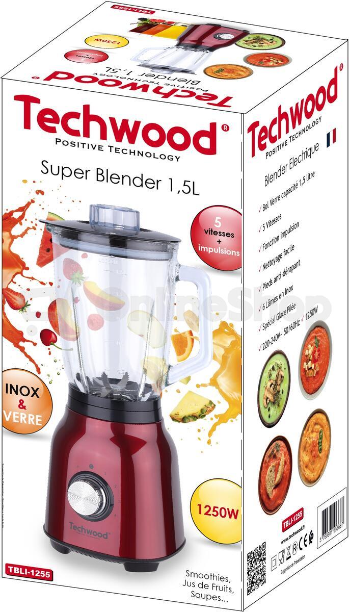 Stolní mixér Techwood TBLI1255, červený