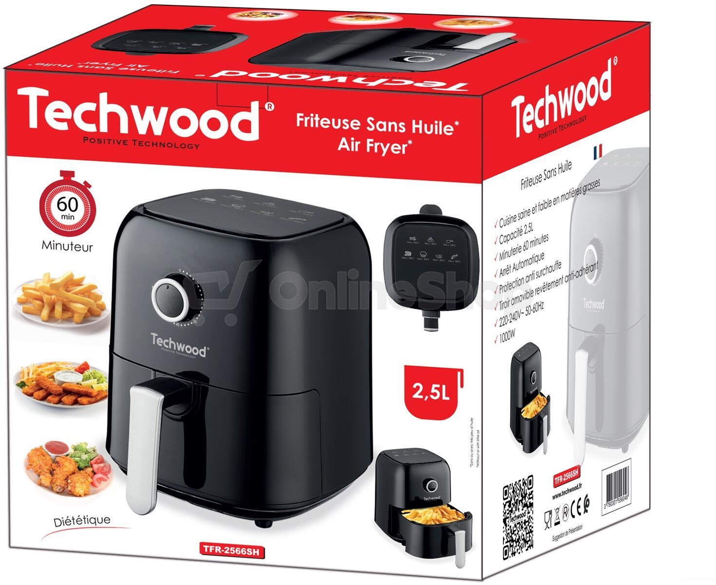 Horkovzdušná fritéza Techwood TFR2566SH, černá