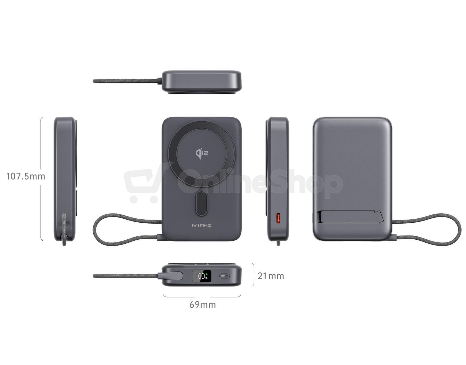 Power Bank Swissten MagSafe Qi2 10000mAH
