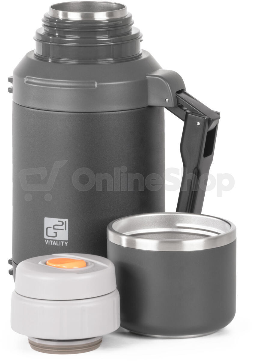 Termoska G21 nerezová 1200 ml, černo-šedá