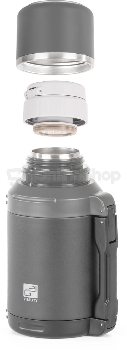 Termoska G21 nerezová 1200 ml, černo-šedá