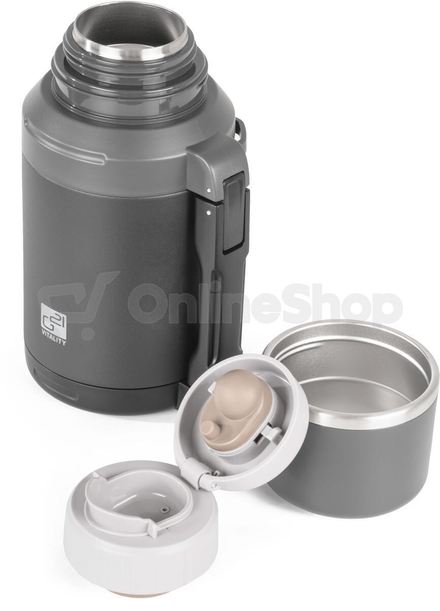 Termoska G21 nerezová 1200 ml, černo-šedá