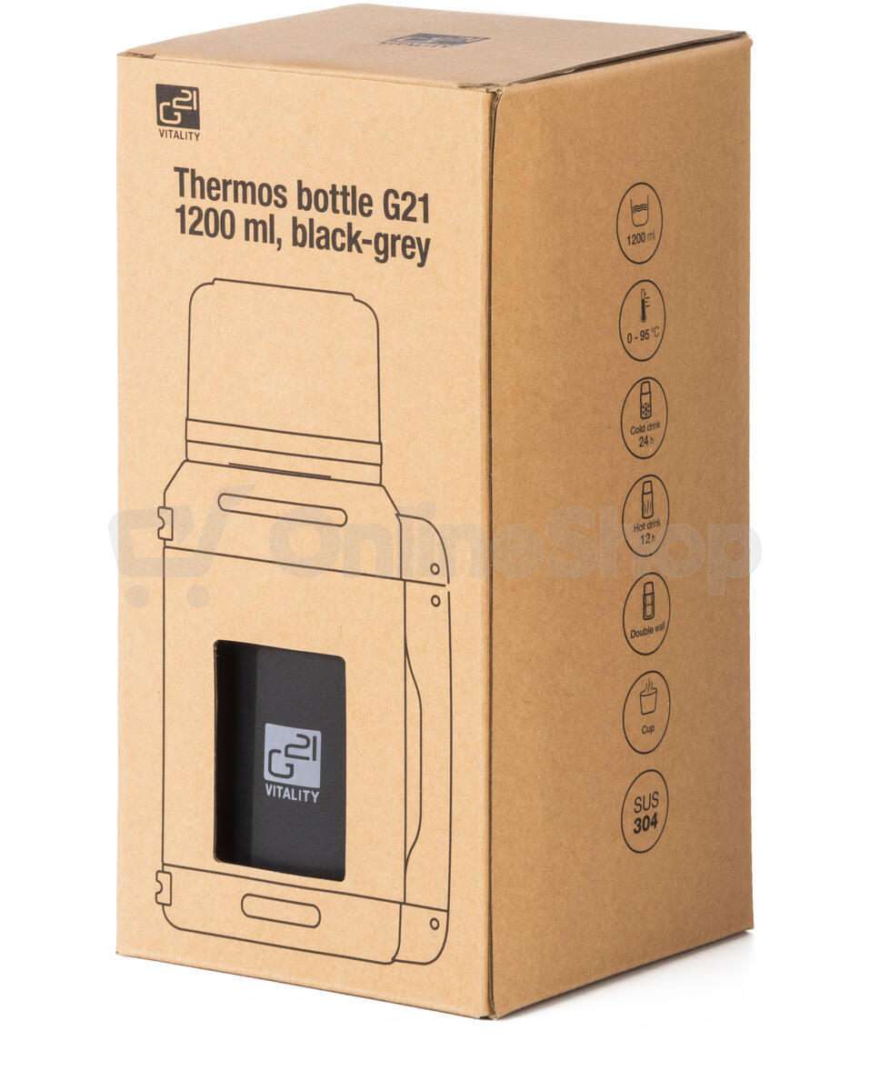 Termoska G21 nerezová 1200 ml, černo-šedá