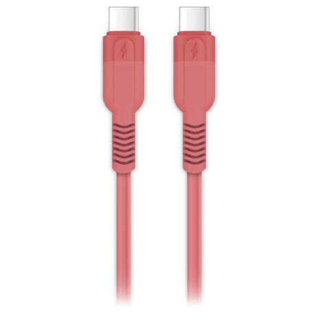 Datový kabel ALIGATOR SoftPastels 3A 65W, USB-C/USB-C, růžový