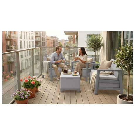KETER SCANDI LINEA SET - Ash grey/Storm grey