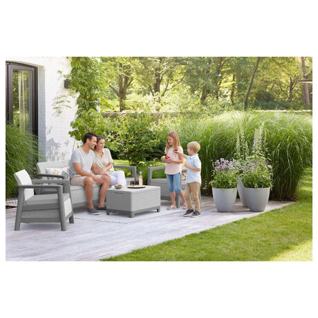 KETER SCANDI LINEA 3 SEATERS SET - Ash grey/Storm grey