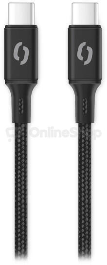 Datový kabel ALIGATOR PREMIUM 5A 100W, USB-C/USB-C, černý