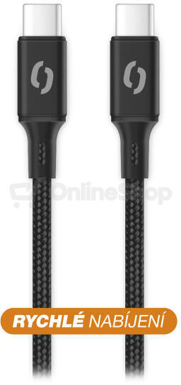 Datový kabel ALIGATOR PREMIUM 5A 100W, USB-C/USB-C, černý