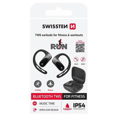 Swissten na&nbsp;běhání open ear, černá (foto 2)