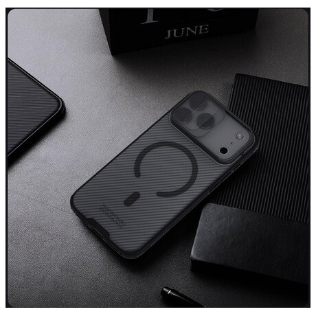 Zadní kryt Nillkin CamShield PRO Magnetic, pro Apple iPhone 17 Pro Max, transparentní černá