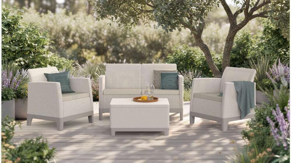KETER SCANDI FORMA SET - Pebble grey/Soft biege