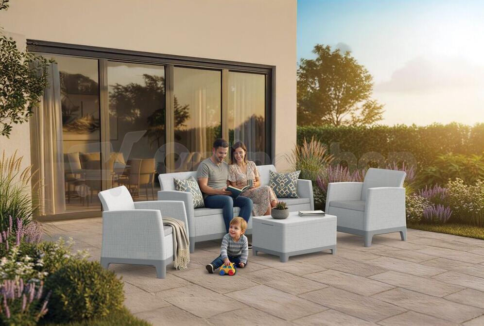 KETER SCANDI FORMA 3 SEATERS SET - Ash grey/Storm grey