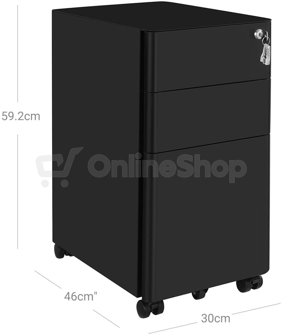 Kancelářský kontejner 30x46x59cm, kov, černá, AUK-E1130 BK Autronic