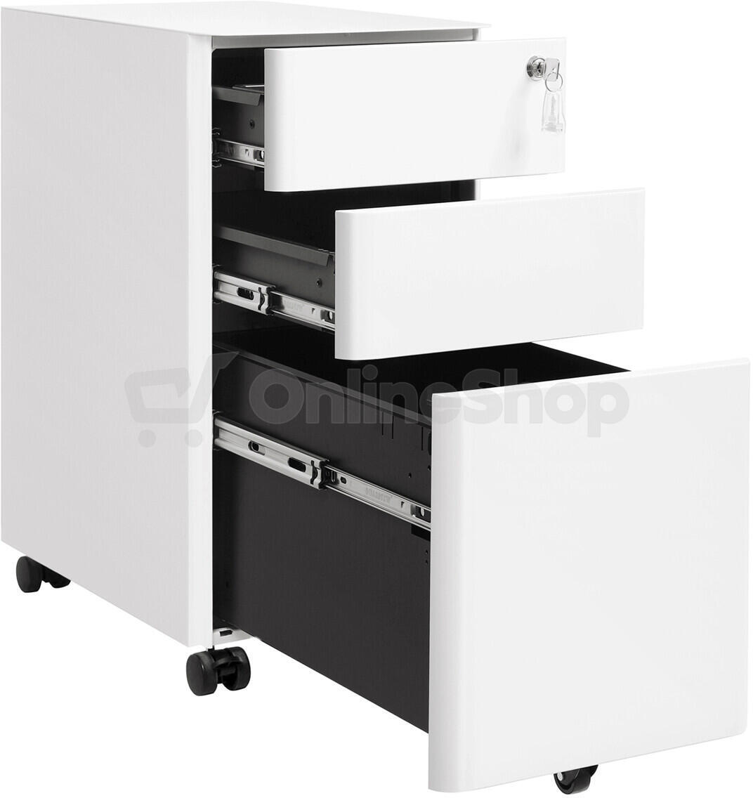 Kancelářský kontejner 30x46x59cm, kov, bílá, AUK-E1130 WT Autronic