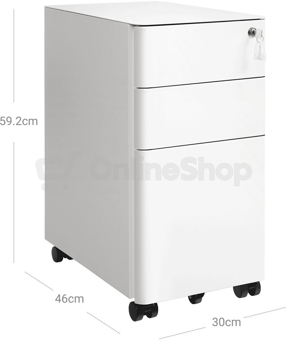 Kancelářský kontejner 30x46x59cm, kov, bílá, AUK-E1130 WT Autronic