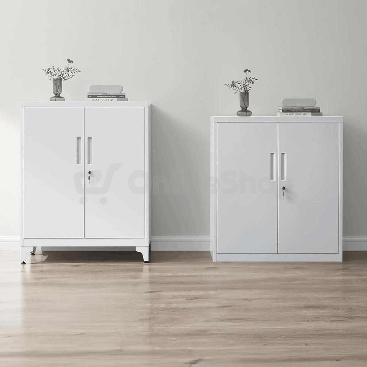 Komoda 80x40x90cm, kov, bílá, AUS-E1113 WT Autronic