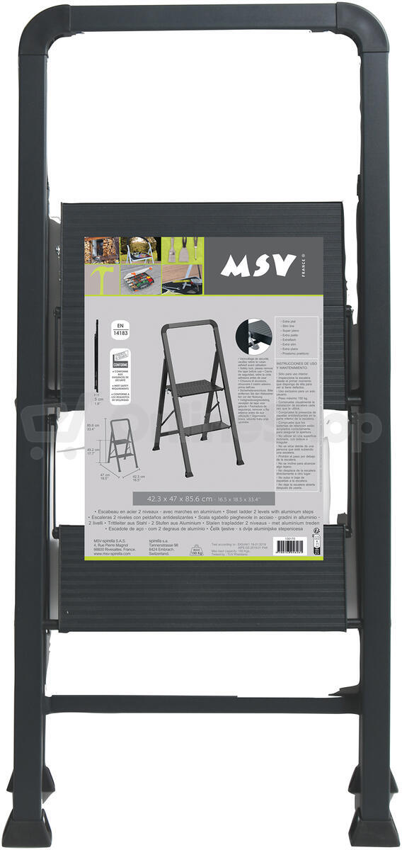 Schůdky MSV 130170, matná černá