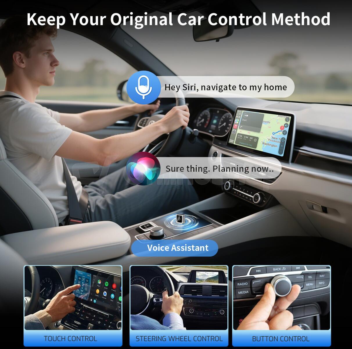 SWISSTEN CARLINK ADAPTER - APPLE CARPLAY / ANDROID AUTO (+ ADAPTER USB-A / USB-C)