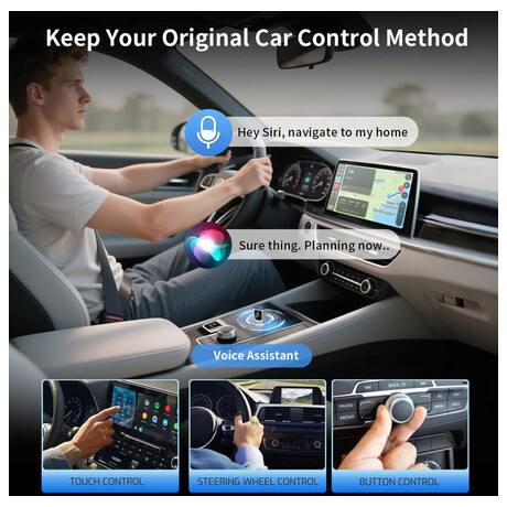 SWISSTEN CARLINK ADAPTER - APPLE CARPLAY / ANDROID AUTO (+ ADAPTER USB-A / USB-C)