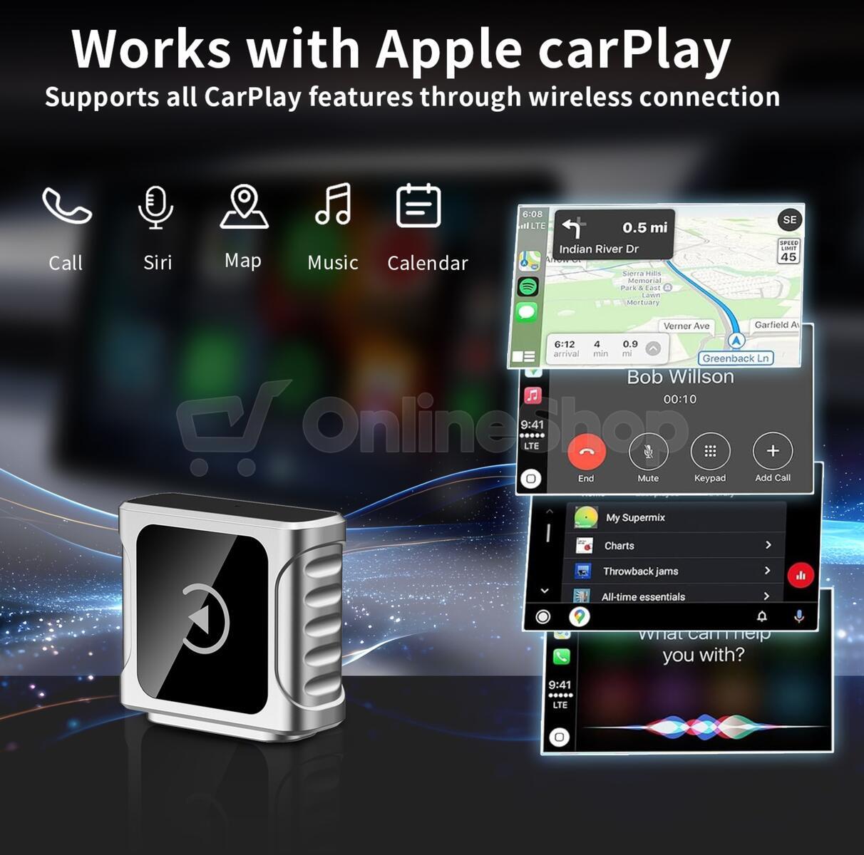 SWISSTEN CARLINK ADAPTER - APPLE CARPLAY / ANDROID AUTO (+ ADAPTER USB-A / USB-C)