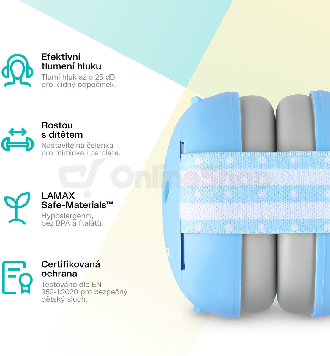 Protihluková sluchátka LAMAX BabyMuffs1, modrá