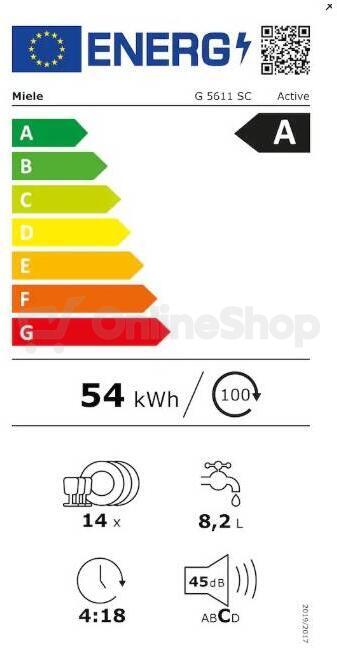 Myčka nádobí Miele G 5611 SC Active Briliantová bílá