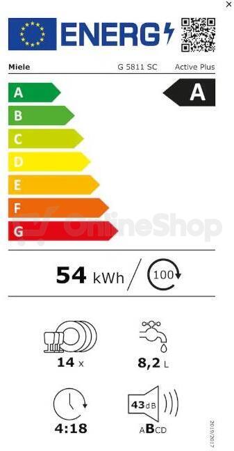 Myčka nádobí Miele G 5811 SC Active Plus Briliantová bílá