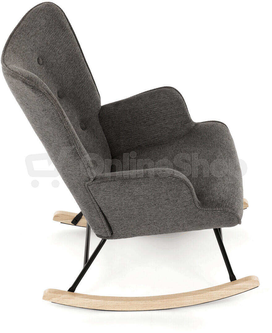 Houpací křeslo, šedá, látka, AK-373 GREY2 Autronic