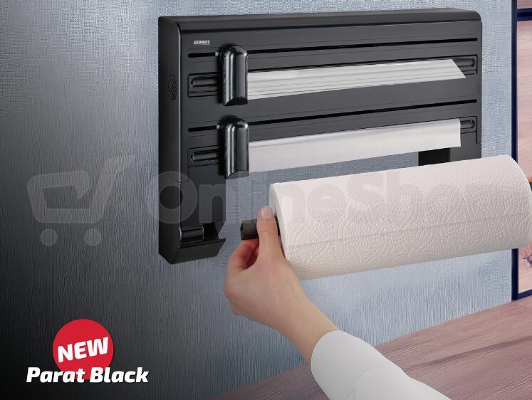 Nástěnný držák rolí Leifheit Parat Black