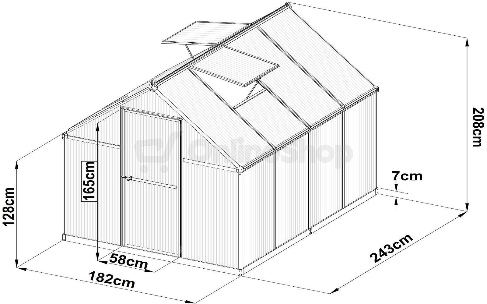 Skleník LANITPLAST SARANA 6x8 PC 4 mm černý LG4334