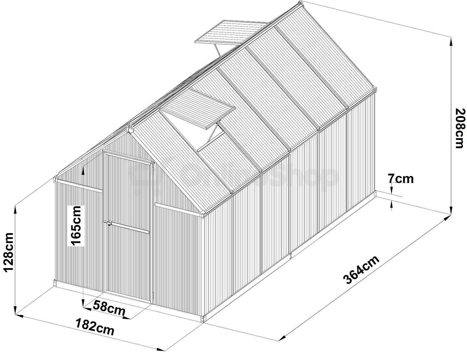 Skleník LANITPLAST SARANA 6x12 PC 4 mm černý LG4335