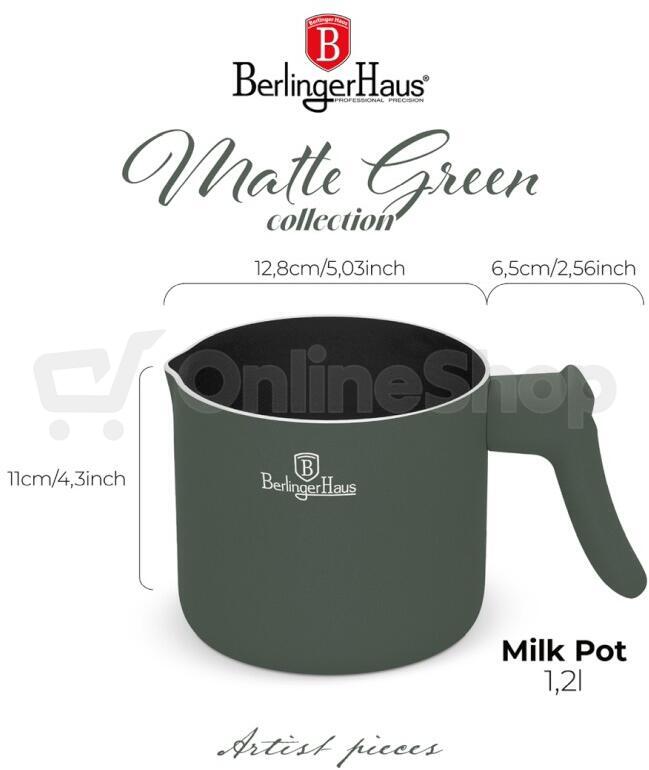 Mlékovar BerlingerHaus BH-8204, Matte Green Collection