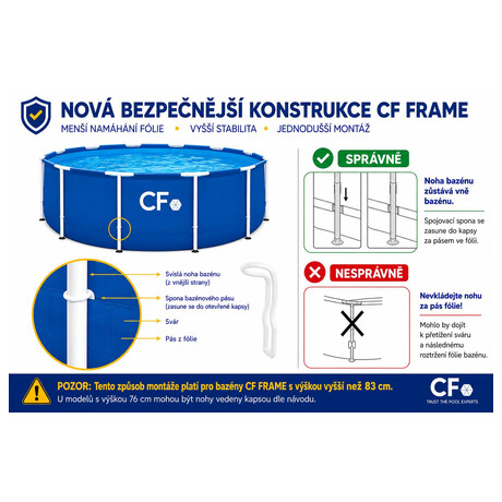 CF FRAME modrý -&nbsp;305 x&nbsp;91 cm (foto 3)