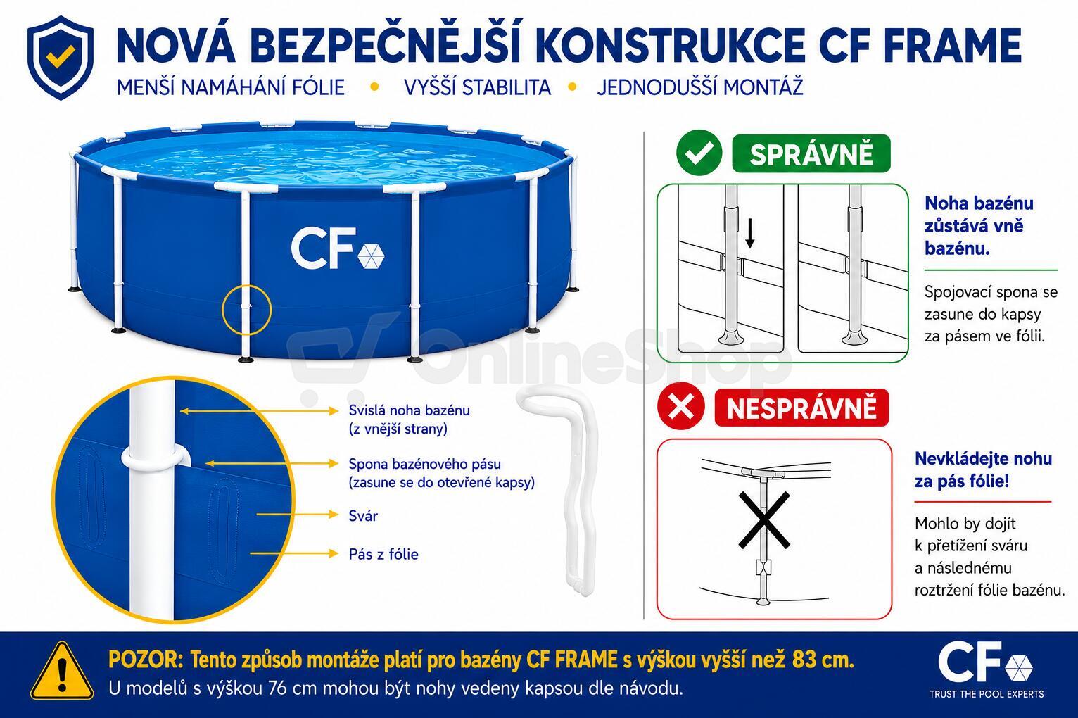 Bazén CF FRAME modrý - 305 x 107 cm