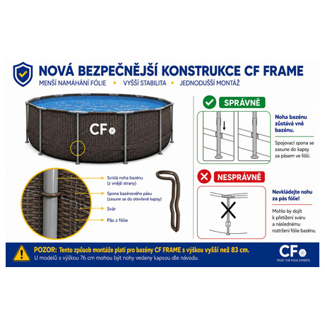 Bazén CF FRAME ratan - 366 x 99 cm
