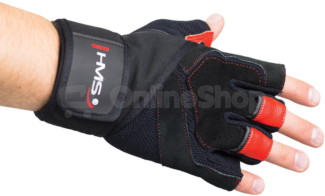 FITNESS RUKAVICE ČERVENÉ RST01 HMS