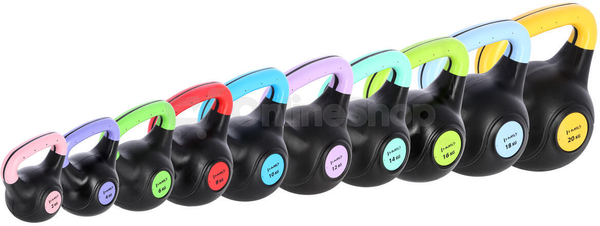Kompozitový kettlebell HMS KPC10 Vin-Bell 10 kg modrý