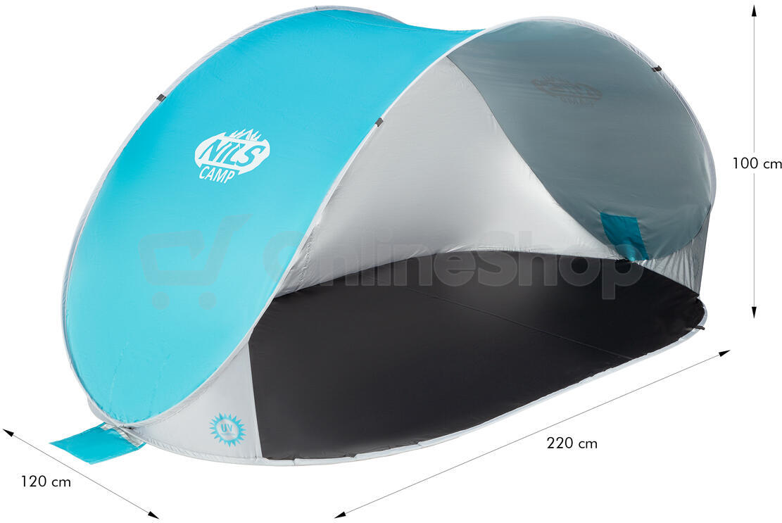 Samorozkládací plážový stan NILS Camp NC3174 modrý