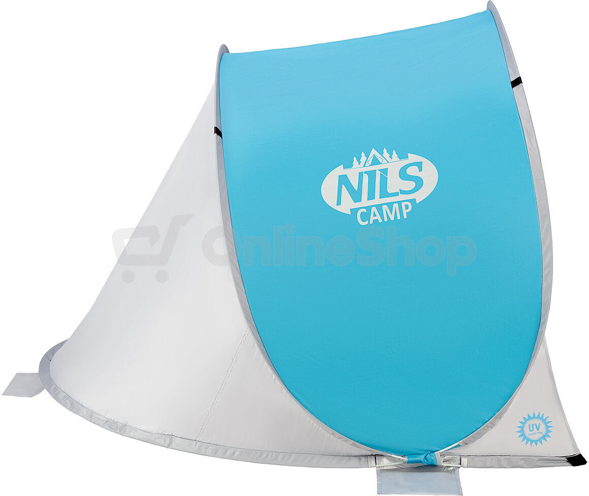 Samorozkládací plážový stan NILS Camp NC3173 modro-šedý