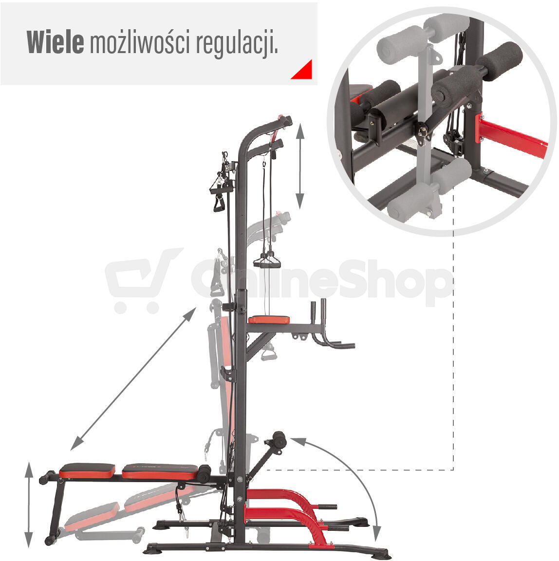 Multifunkční bradla s lavicí HMS PWL8325