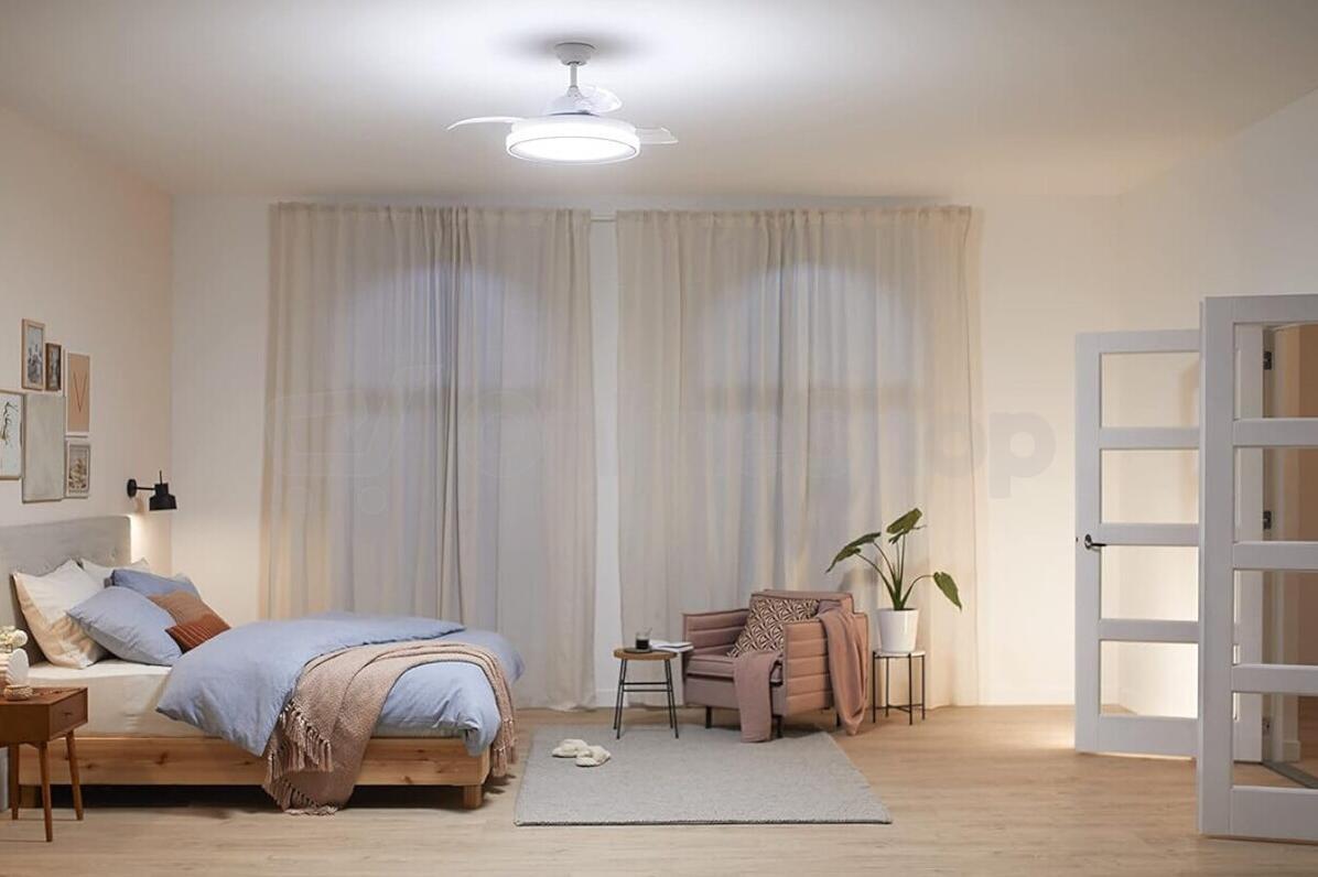 Tynl zatahovací ventilátor a svítidlo 32W+35W WH OFF Philips