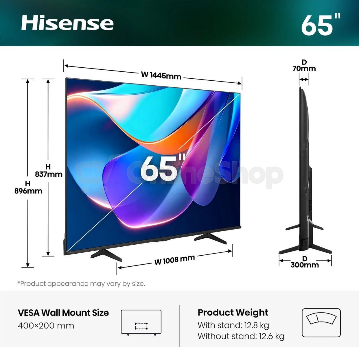 UHD Smart 4K TV Hisense 65A6S