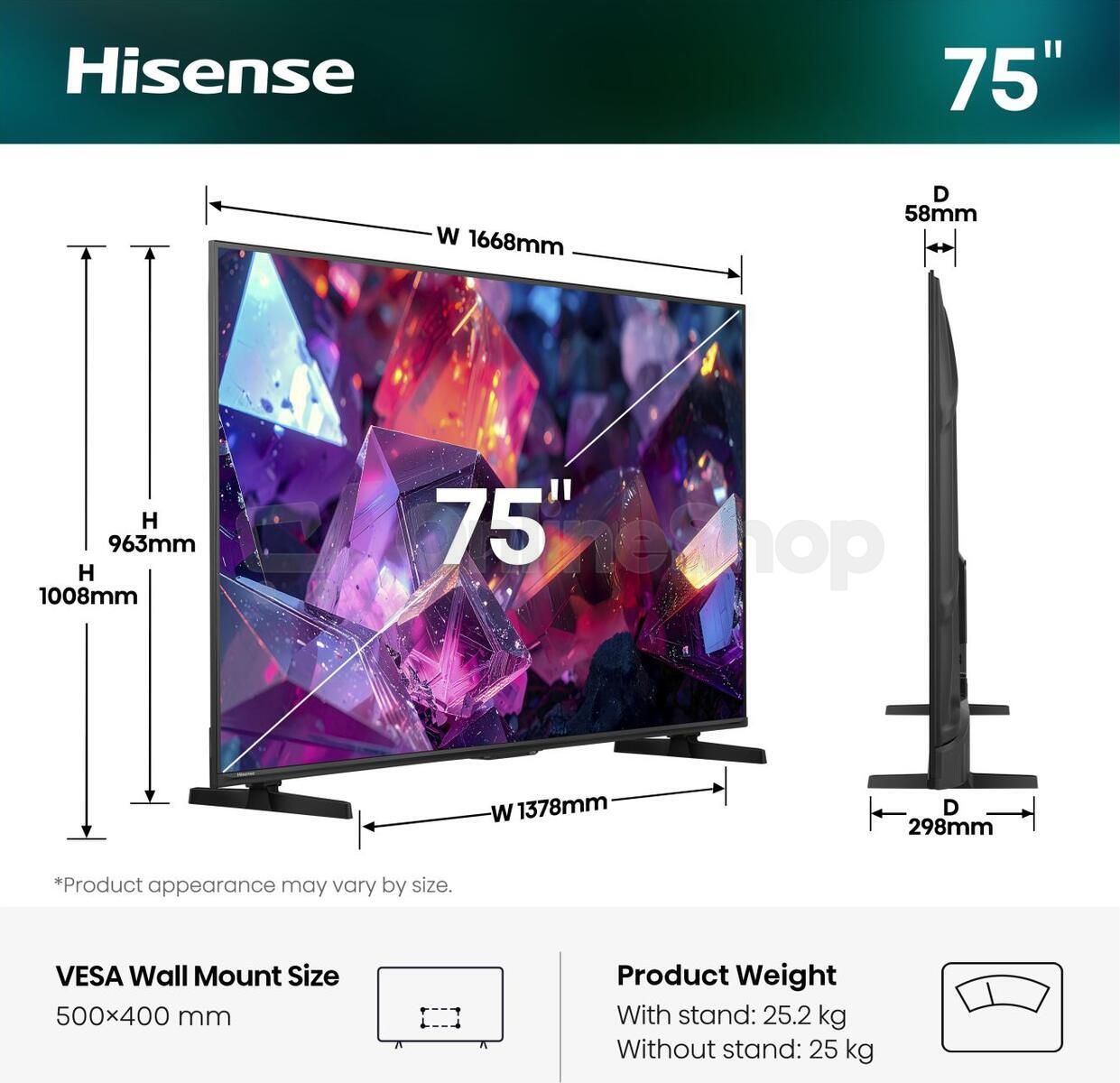 Hi-QLED Smart TV Hisense 75E7S PRO