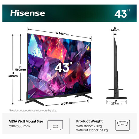 Hisense 43E7S PRO (foto 4)