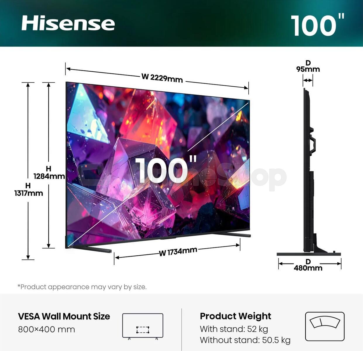 Hi-QLED Smart TV Hisense 100E7S PRO