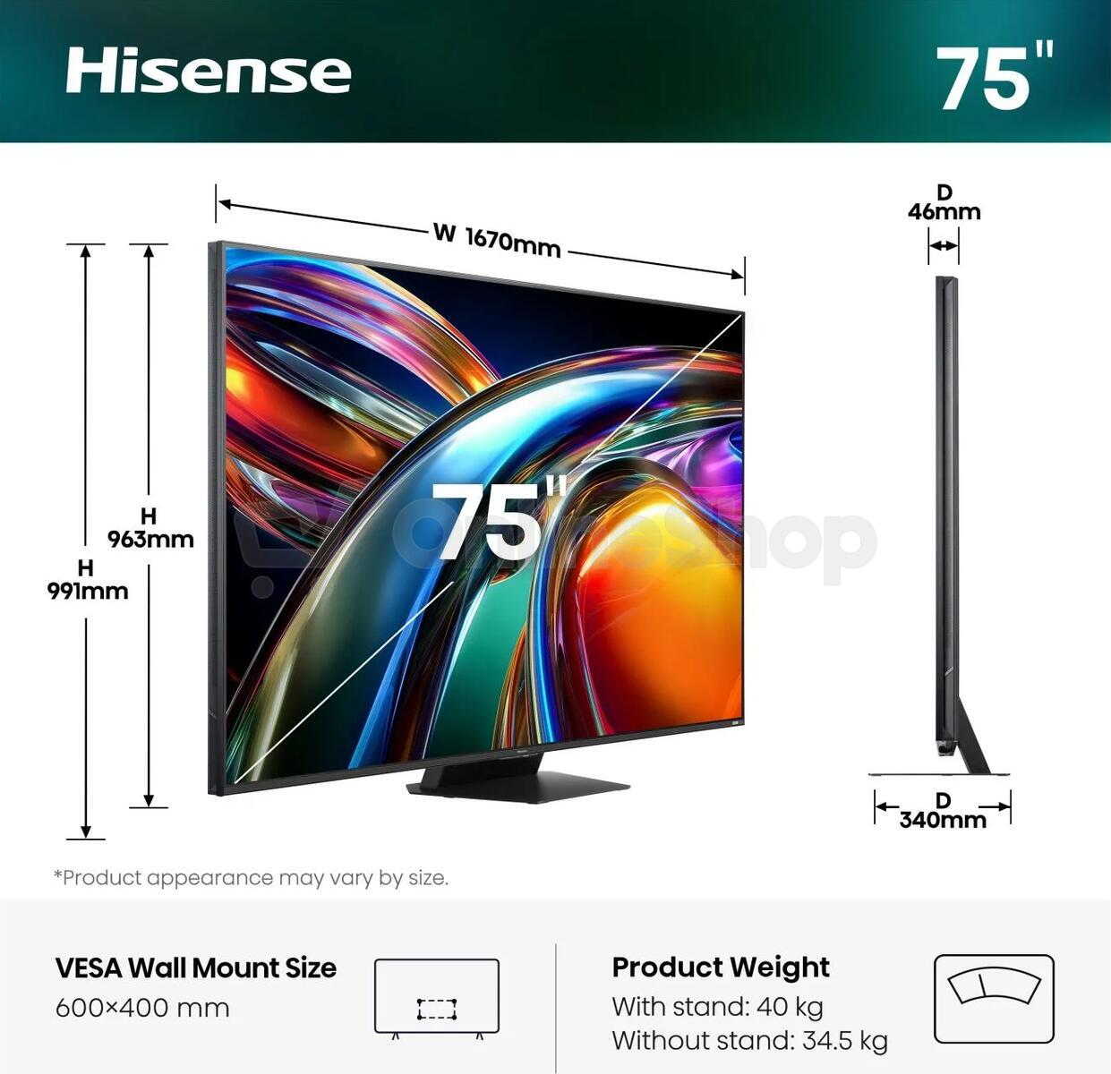 RGB MiniLED TV Hisense 75UR9S
