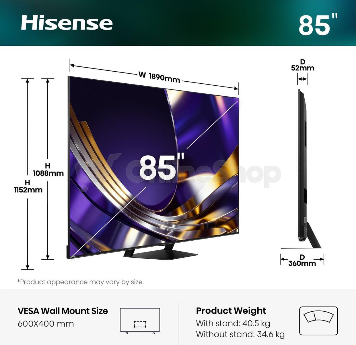 ULED Smart TV Hisense 85U7S PRO