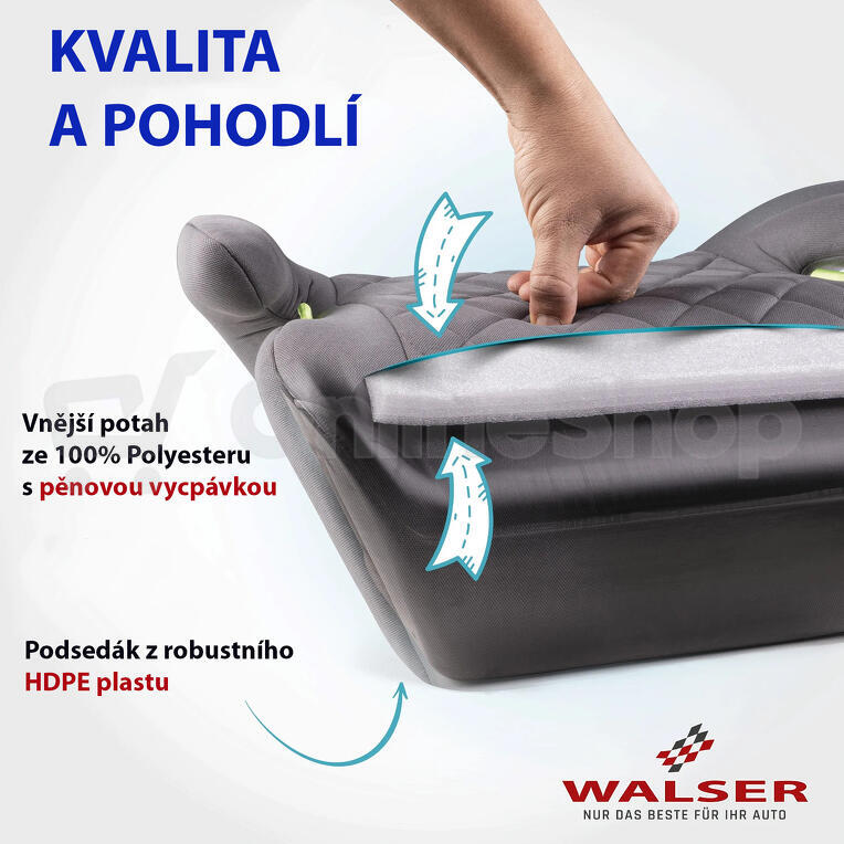 Walser Dětský podsedák ANDY ISOFIX červená