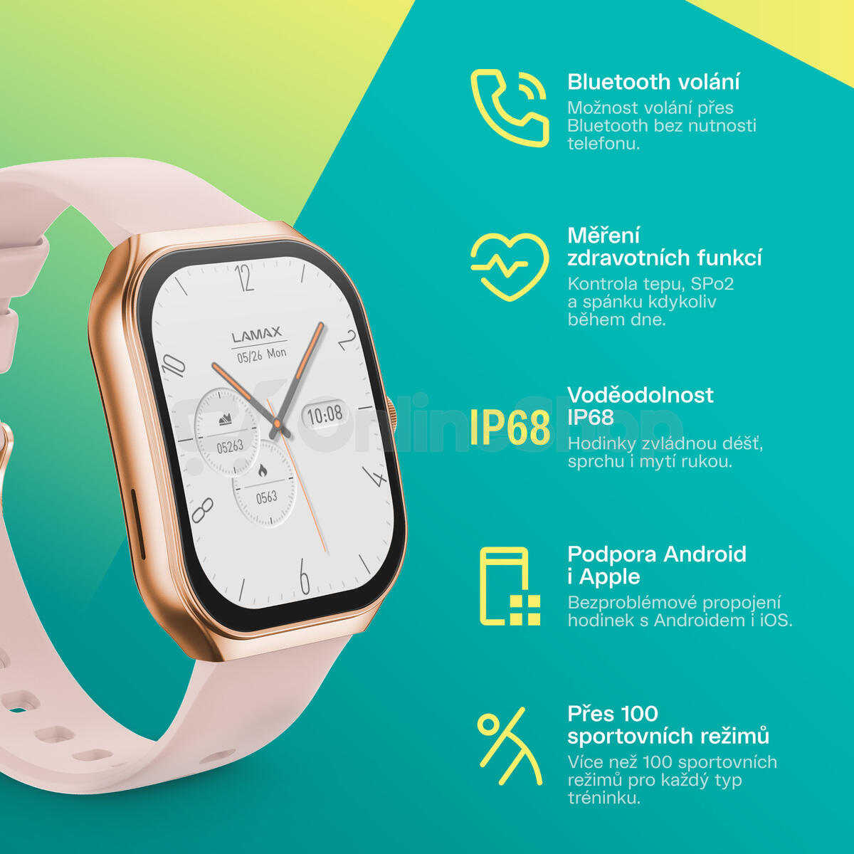 Chytré hodinky LAMAX Flow AMOLED Rose Gold | Skutečná fotografie prodávaného kusu | Skutečná fotografie prodávaného kusu | Skutečná fotografie prodávaného kusu | Skutečná fotografie prodávaného kusu