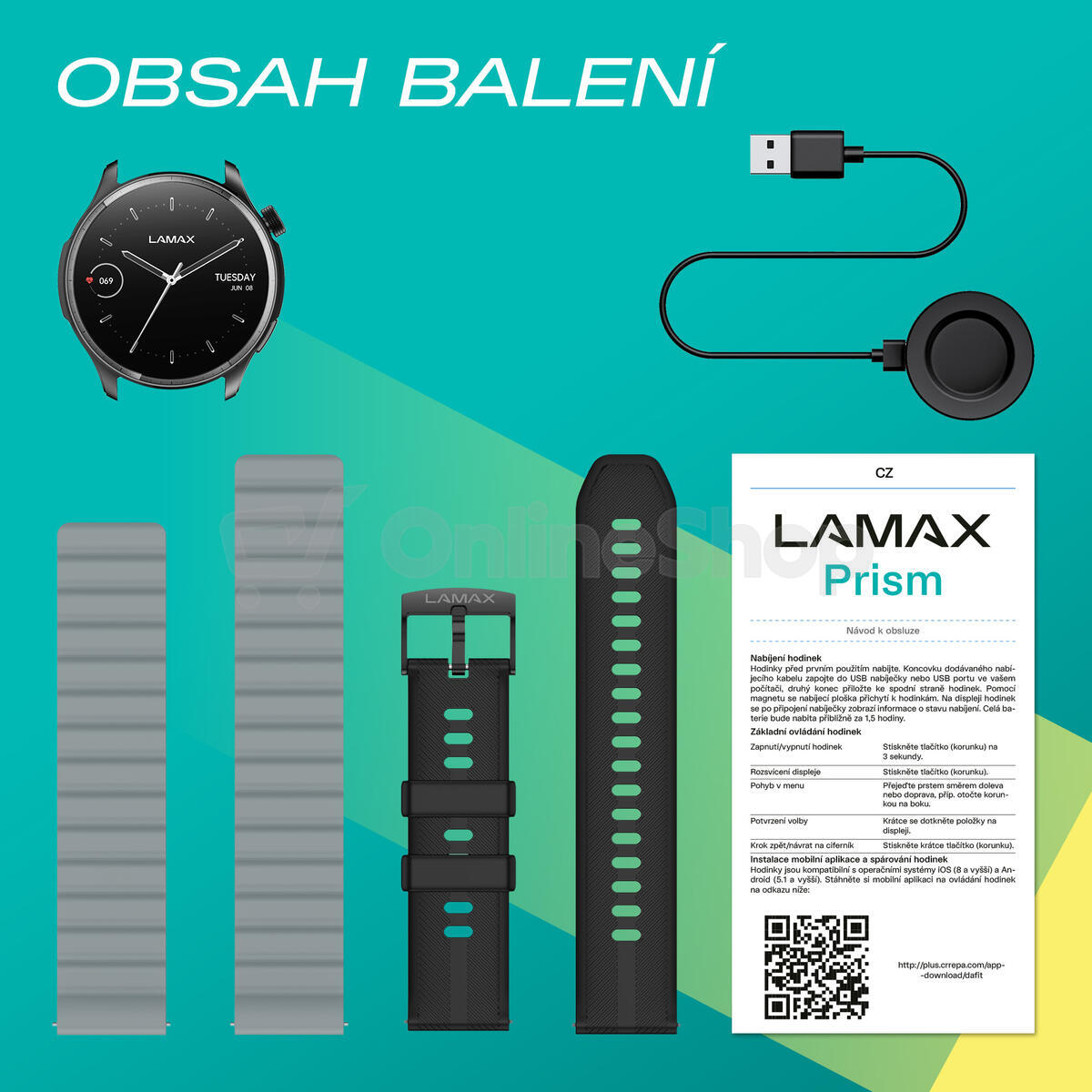 Chytré hodinky LAMAX Prism AMOLED Black
